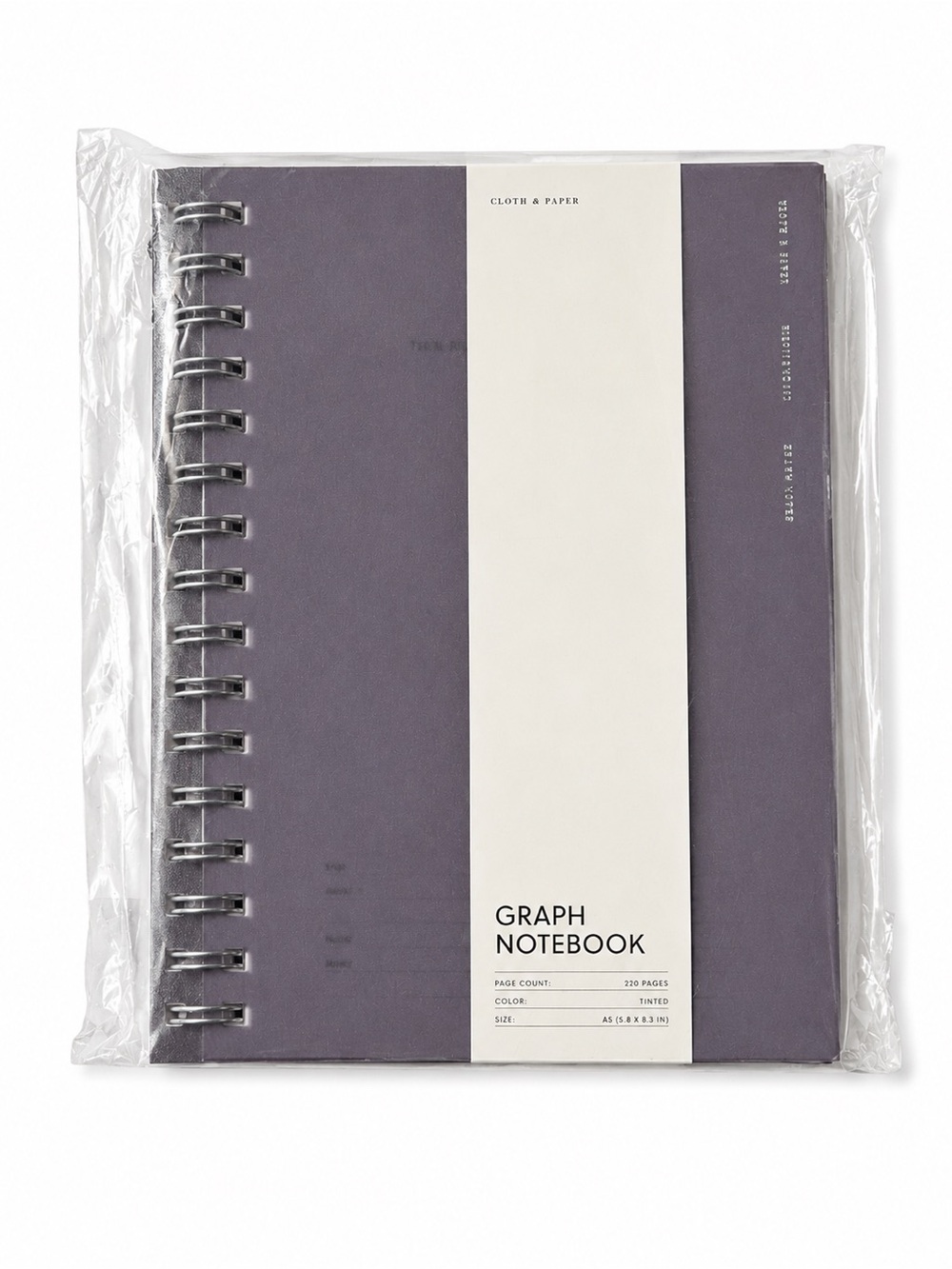Cloth‎ & Paper Graph Notebook Plastic Cover A5 size Minimal